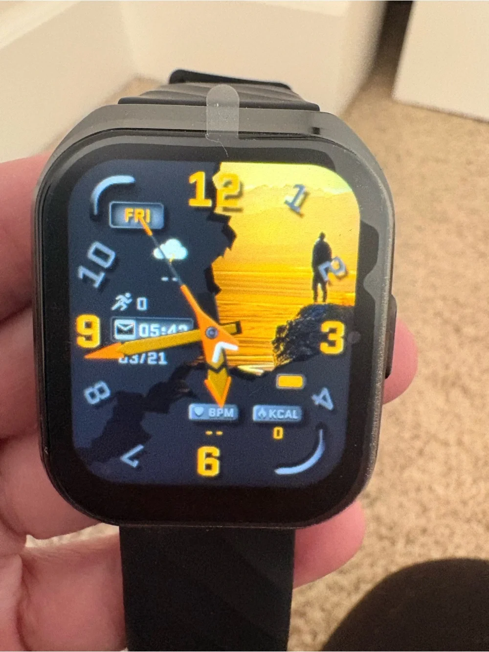 Smart Fitness Watch 1000 mAh Battery 1.85” Screen - Black